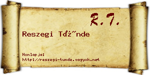 Reszegi Tünde névjegykártya